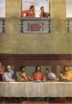 La Última Cena detalle el manierismo renacentista Andrea del Sarto religioso cristiano Pinturas al óleo